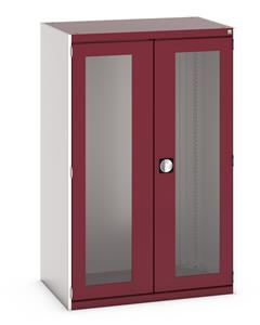40013022.** cubio cupboard with window doors. WxDxH: 1050x525x1600mm. RAL 7035/5010 or selected
